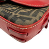 フェンディ FENDI ズッカ柄フラップバッグ 8BR107 レッド レザー/ナイロンジャガード レディース ショルダーバッグ