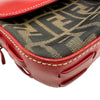 フェンディ FENDI ズッカ柄フラップバッグ 8BR107 レッド レザー/ナイロンジャガード レディース ショルダーバッグ