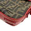フェンディ FENDI ズッカ柄フラップバッグ 8BR107 レッド レザー/ナイロンジャガード レディース ショルダーバッグ