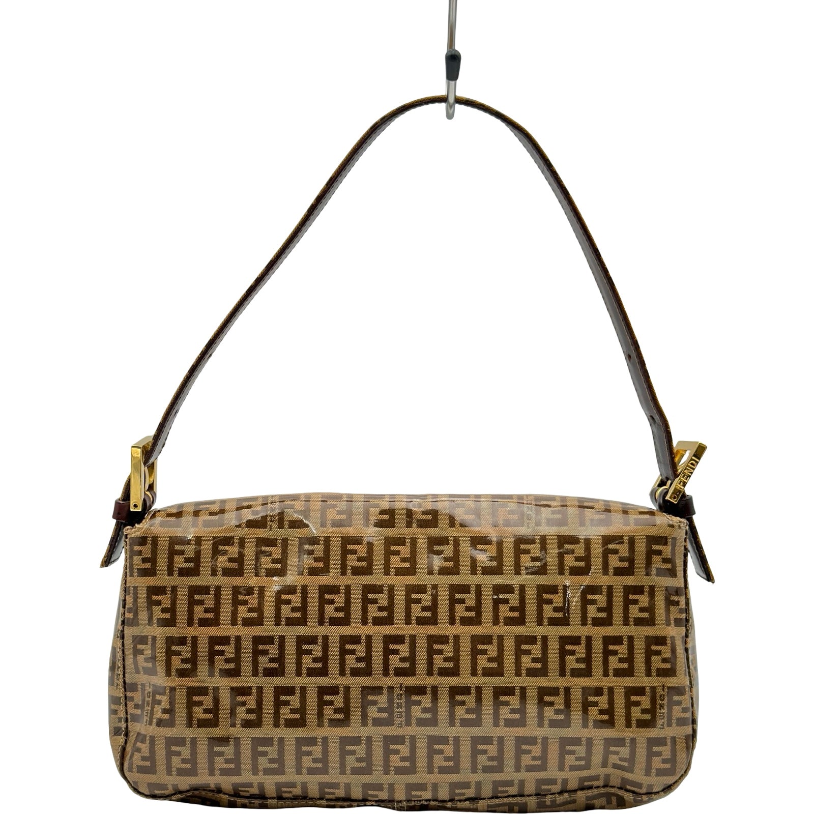 フェンディ FENDI ズッキーノ マンマバゲット ベージュ ゴールド金具