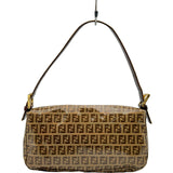フェンディ FENDI ズッキーノ マンマバゲット ベージュ ゴールド金具 エナメル レディース ハンドバッグ