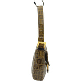 フェンディ FENDI ズッキーノ マンマバゲット ベージュ ゴールド金具 エナメル レディース ハンドバッグ