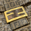 フェンディ FENDI ズッキーノ マンマバゲット ベージュ ゴールド金具 エナメル レディース ハンドバッグ