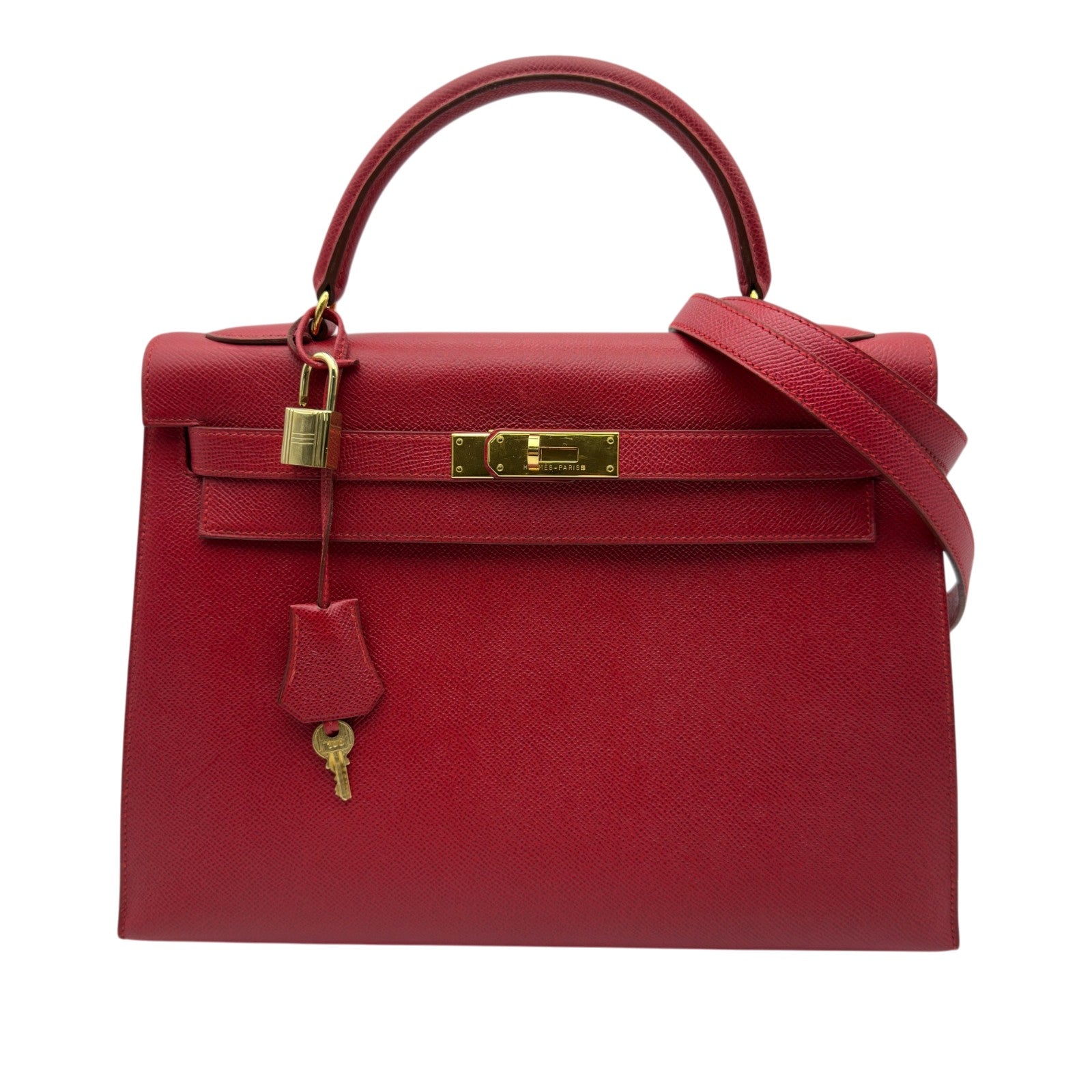 エルメス HERMES ケリー32 外縫い 〇X刻 レッド ゴールド金具