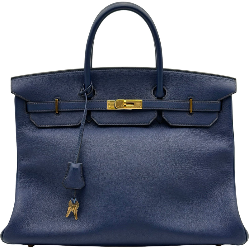 エルメス HERMES バーキン40 ○Z刻印 ブルー ゴールド金具 アルデンヌ