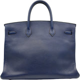 エルメス HERMES バーキン40 ○Z刻印 ブルー ゴールド金具 アルデンヌ メンズ ハンドバッグ