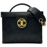 シャネル CHANEL ビコローレ ボックスバニティバッグ A01620 3番台 ブラック ゴールド金具 ラムスキン レディース ショルダーバッグ