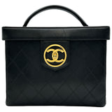 シャネル CHANEL ビコローレ ボックスバニティバッグ A01620 3番台 ブラック ゴールド金具 ラムスキン レディース ショルダーバッグ