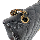 シャネル CHANEL マトラッセ25 AO1112 ブラック　ゴールド金具 キャビアスキン レディース ショルダーバッグ