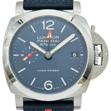 パネライ PANERAI ルミノール クアランタ ルナ ロッサ PAM01404 ブルー ステンレススチール 自動巻き メンズ 腕時計
