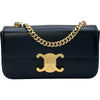 セリーヌ CELINE クロードチェーンショルダー 115203 ブラック レザー レディース ショルダーバッグ
