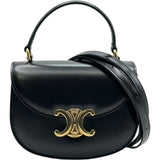 セリーヌ CELINE ミニブザス ハンドバッグ 10L063 ブラック レザー レディース ショルダーバッグ