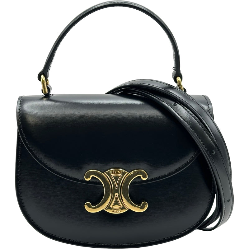 セリーヌ CELINE ミニブザス ハンドバッグ 10L063 ブラック レザー