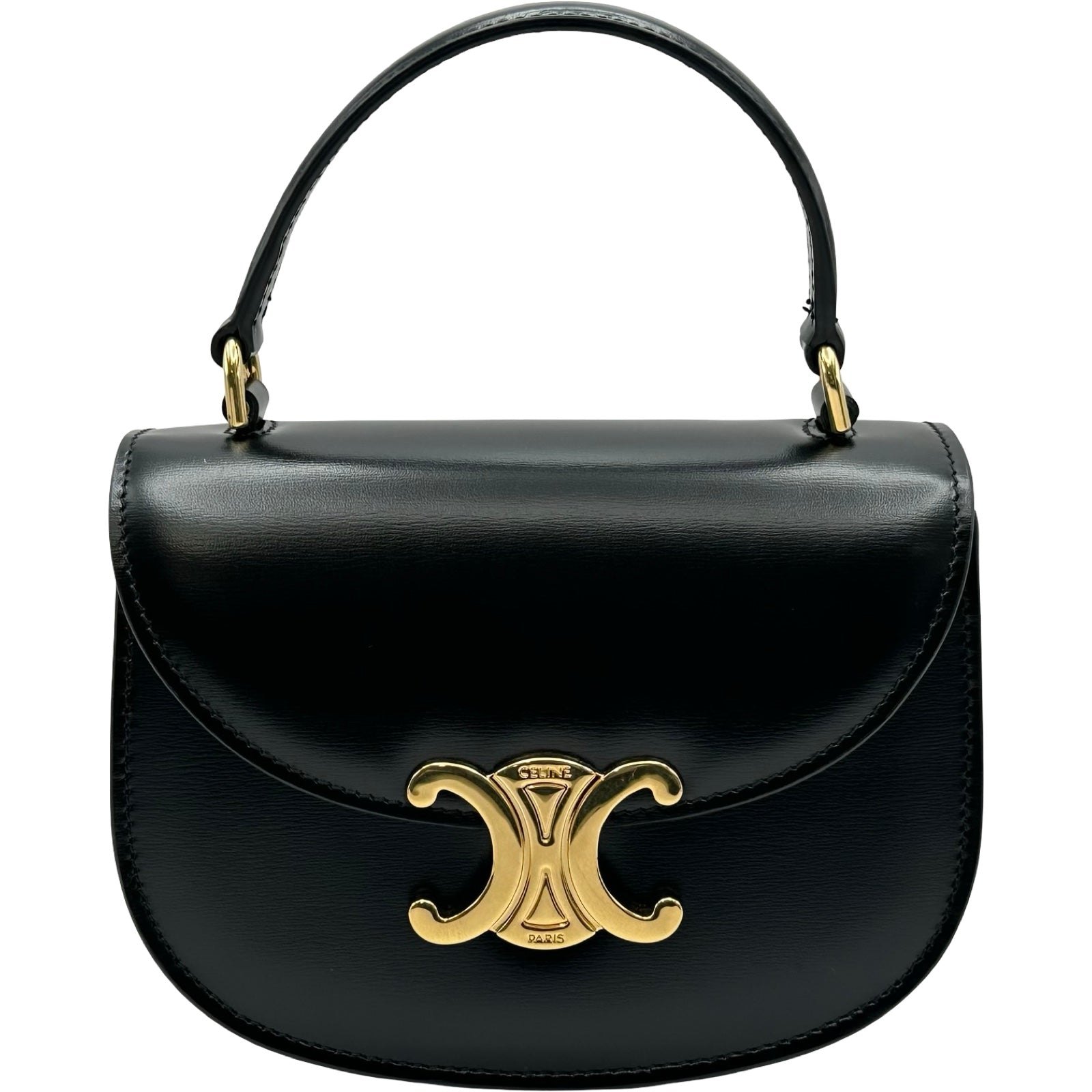 セリーヌ CELINE ミニブザス ハンドバッグ 10L063 ブラック レザー