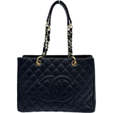 シャネル CHANEL GST A50995 14番台 ブラック×ゴールド金具 キャビアスキン レディース トートバッグ
