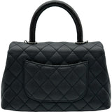 シャネル CHANEL ココハンドルXS A92990 23番台 ブラック シルバー金具 キャビア/リザード レディース ハンドバッグ
