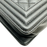 シャネル CHANEL ボーイシャネル20 A67085 ブラック シルバー金具 キャビアスキン レディース ショルダーバッグ