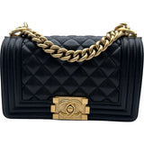 シャネル CHANEL ボーイシャネル20 A67085 27番台 ブラック×ゴールド金具 キャビアスキン レディース ショルダーバッグ