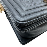 シャネル CHANEL ボーイシャネル20 A67085 27番台 ブラック×ゴールド金具 キャビアスキン レディース ショルダーバッグ