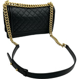 シャネル CHANEL ボーイシャネル25 A67086 ブラック ゴールド金具 キャビアスキン レディース ショルダーバッグ