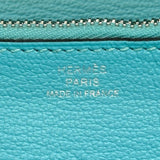 エルメス HERMES ケリーウォレット ギリーズ T刻 ブルーアトール シルバー金具 スイフト レディース 長財布