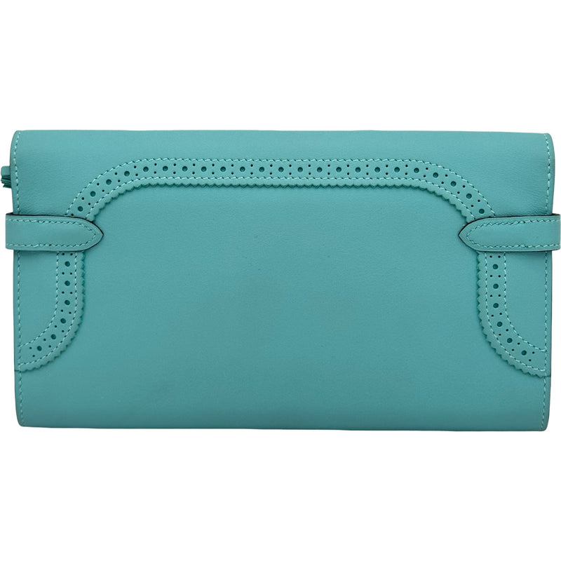 エルメス HERMES ケリーウォレット ギリーズ T刻 ブルーアトール