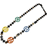 エルメス HERMES ディーヴァ ネックレス ブラウン/マルチカラー バッファローホーン・ラッカーウット アクセサリー