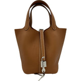 エルメス HERMES ピコタンロック PM K刻印 ゴールド シルバー金具 トリヨン レディース ハンドバッグ