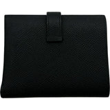 エルメス HERMES べアンコンパクト W刻印　(2024年製) ブラック ゴールド金具 エプソン レディース 二つ折り財布