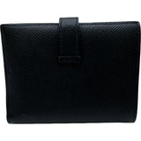 エルメス HERMES べアンコンパクト Y刻印 ブラック×シルバー金具 エプソン ユニセックス 二つ折り財布