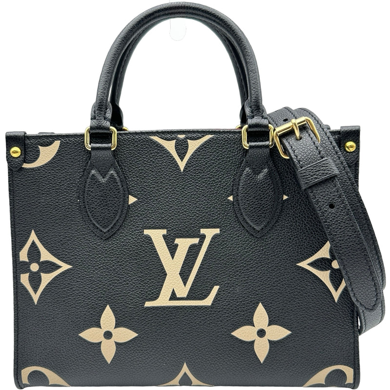 美品♪M45659 オンザゴーpm ルイ・ヴィトン LOUIS VUITTON オンザゴーPM M45659 ブラック/ベージュ