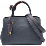 ルイ・ヴィトン LOUIS VUITTON モンテーニュBB M42747 ネイビー/レッド モノグラム・アンプラント レディース ショルダーバッグ