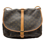 ルイ・ヴィトン LOUIS VUITTON ソミュール35 M40662 ブラウン モノグラム/レザー レディース ショルダーバッグ