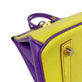 エルメス HERMES バーキン30　パーソナルオーダー □Q刻印　(2013年製) ミント・スフレ・ウルトラヴァイオレッド　ゴールド金具 シェーブル レディース ハンドバッグ