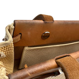 エルメス HERMES エールバッグカバスPM □H刻 ベージュ/ゴールド トワル/レザー レディース トートバッグ