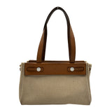 エルメス HERMES エールバッグカバスPM □H刻 ベージュ/ゴールド トワル/レザー レディース トートバッグ