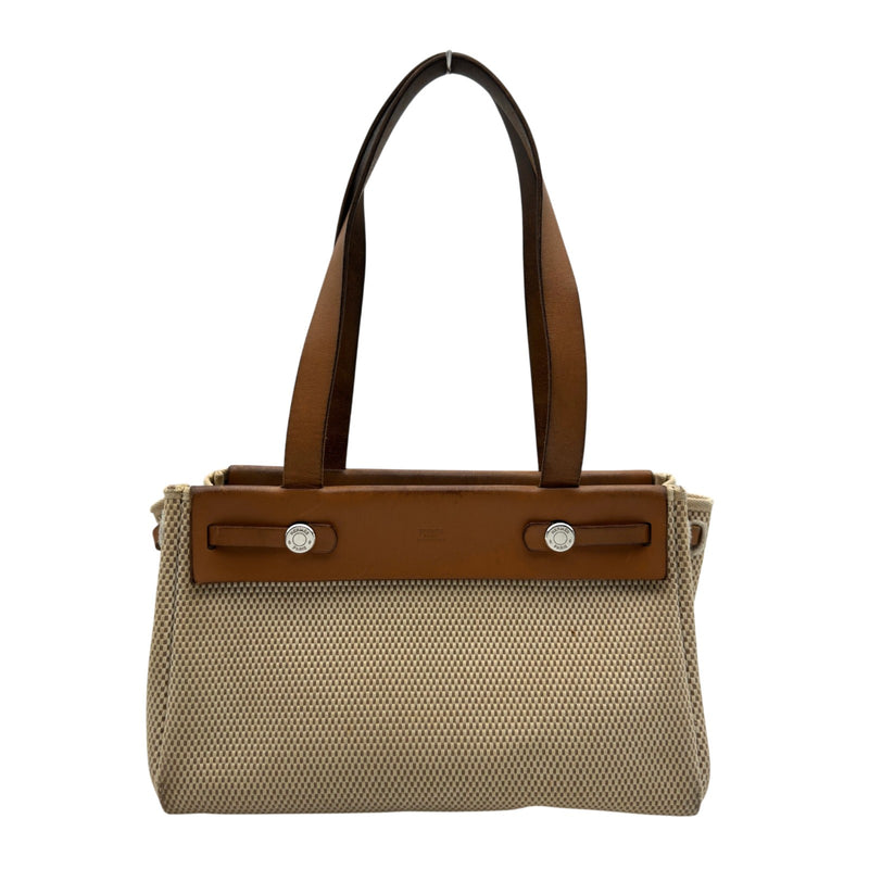 エルメス HERMES エールバッグカバスPM □H刻 ベージュ/ゴールド