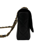 シャネル CHANEL マトラッセ スモールフラップバッグ ブラック ゴールド金具 キャビアスキン レディース ショルダーバッグ