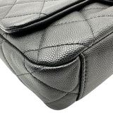 シャネル CHANEL マトラッセ スモールフラップバッグ ブラック ゴールド金具 キャビアスキン レディース ショルダーバッグ