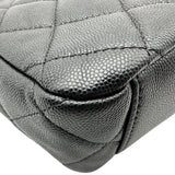 シャネル CHANEL マトラッセ スモールフラップバッグ ブラック ゴールド金具 キャビアスキン レディース ショルダーバッグ