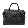 シャネル CHANEL ポートベロー トートバッグ 15番台 ブラック シルバー金具 カーフスキン レディース トートバッグ