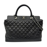 シャネル CHANEL ポートベロー トートバッグ 15番台 ブラック シルバー金具 カーフスキン レディース トートバッグ