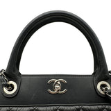 シャネル CHANEL ポートベロー トートバッグ 15番台 ブラック シルバー金具 カーフスキン レディース トートバッグ