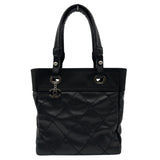 シャネル CHANEL パリビアリッツトートPM A34208 13番台 ブラック コーティングキャンバス レディース トートバッグ