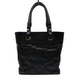 シャネル CHANEL パリビアリッツトートPM A34208 13番台 ブラック コーティングキャンバス レディース トートバッグ