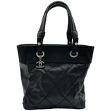 シャネル CHANEL パリビアリッツトートPM A34208 15番台 ブラック シルバー金具 コーディングキャンバス レディース トートバッグ