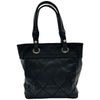 シャネル CHANEL パリビアリッツトートPM A34208 15番台 ブラック シルバー金具 コーディングキャンバス レディース トートバッグ