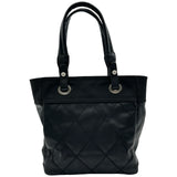 シャネル CHANEL パリビアリッツトートPM A34208 15番台 ブラック シルバー金具 コーディングキャンバス レディース トートバッグ