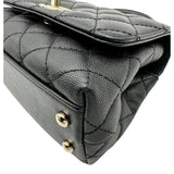 シャネル CHANEL ココハンドルXXS AS2215 ブラック ゴールド金具 キャビアスキン/リザードスキン レディース ショルダーバッグ