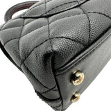 シャネル CHANEL ココハンドルXXS AS2215 ブラック ゴールド金具 キャビアスキン/リザードスキン レディース ショルダーバッグ
